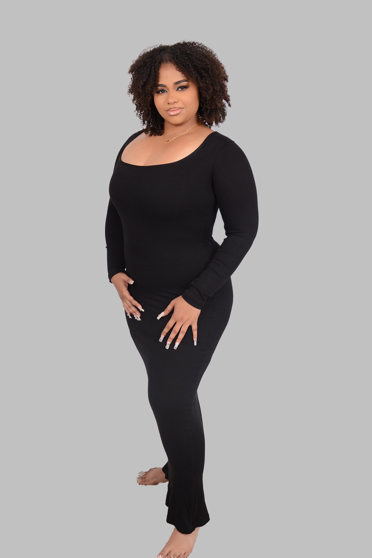 Built in maxi shapewear dress with sleeves