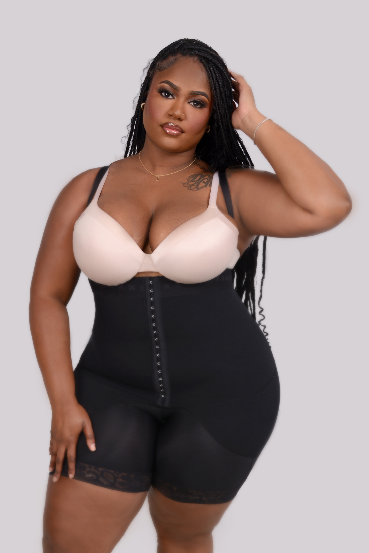 Everyday wear halter faja shapewear with medium to maximum waist compression and built in butt lifter